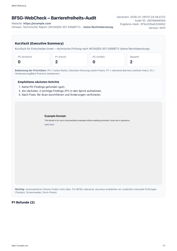 Beispielreport (PDF Vorschau)