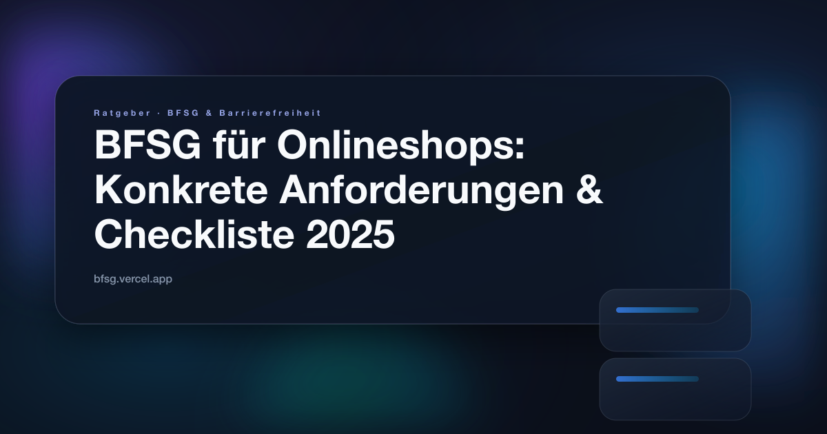 Illustration zum Ratgeber: BFSG für Onlineshops: Konkrete Anforderungen & Checkliste 2025