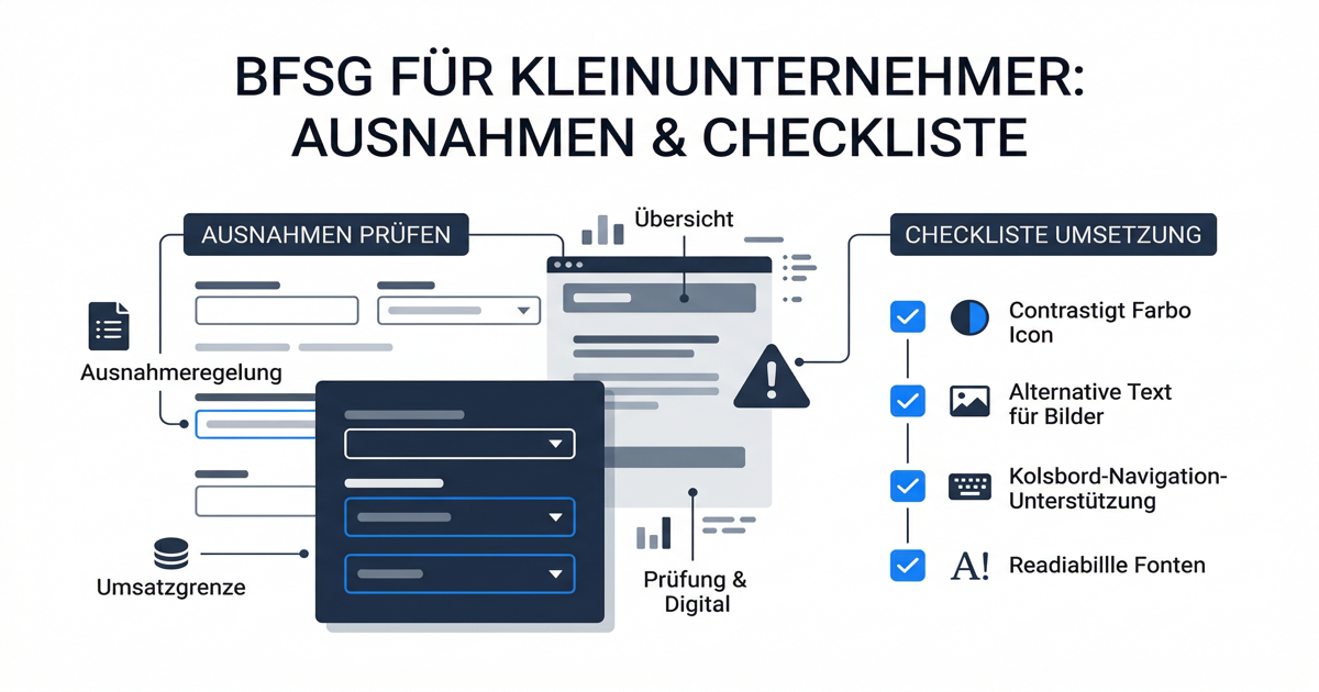 Illustration eines Kleinunternehmers, der eine Checkliste prüft