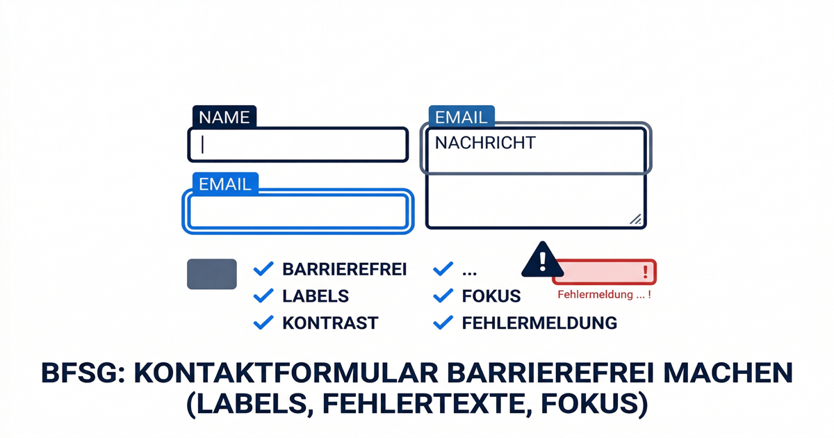Illustration eines Kontaktformulars mit hervorgehobenem Fokusrahmen