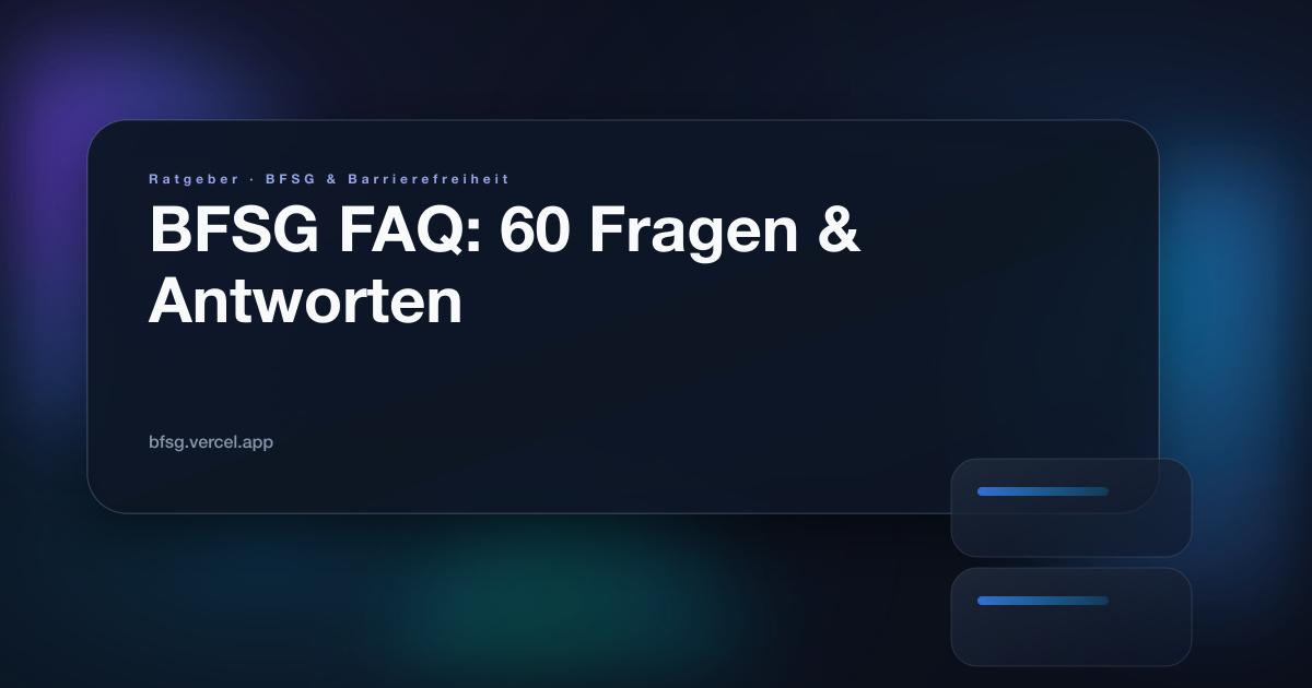 Illustration zum Ratgeber: BFSG FAQ: 60 Fragen & Antworten