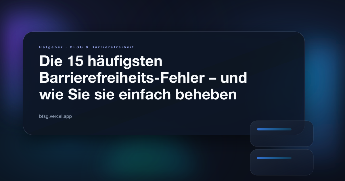 Illustration zum Ratgeber: Die 15 häufigsten Barrierefreiheits-Fehler – und wie Sie sie einfach beheben