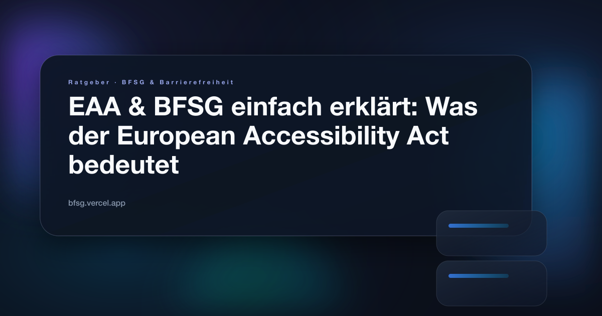 Illustration zum Ratgeber: EAA & BFSG einfach erklärt: Was der European Accessibility Act bedeutet