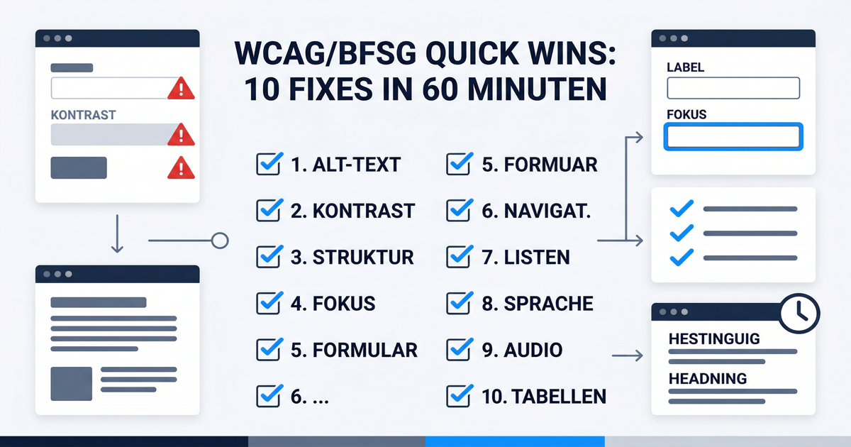Illustration einer 60-Minuten-Stoppuhr mit Checkliste