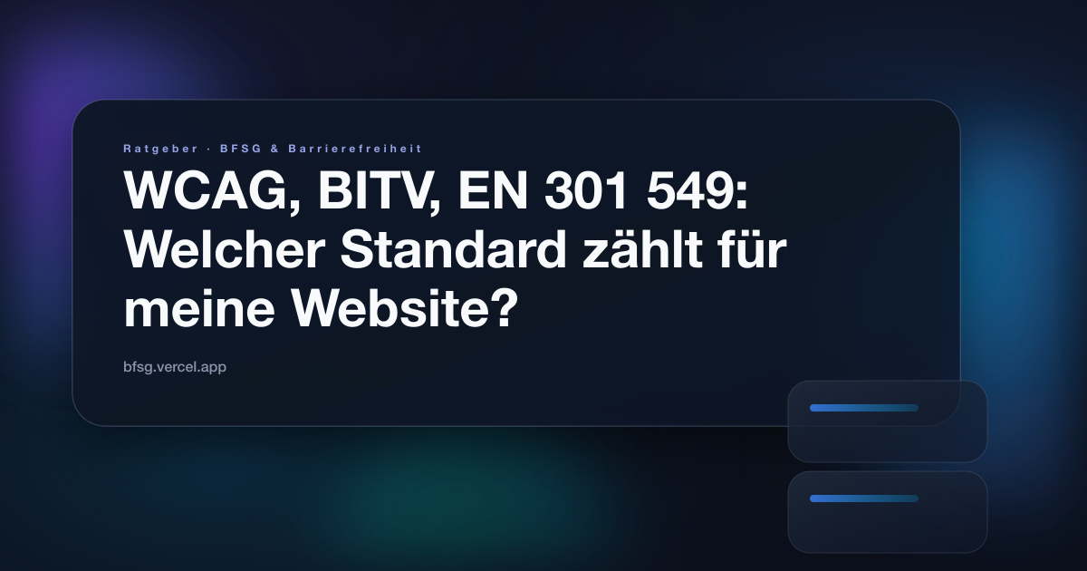 Illustration zum Ratgeber: WCAG, BITV, EN 301 549: Welcher Standard zählt für meine Website?